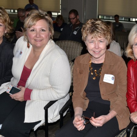 Image of four female attendees to the blogger conference